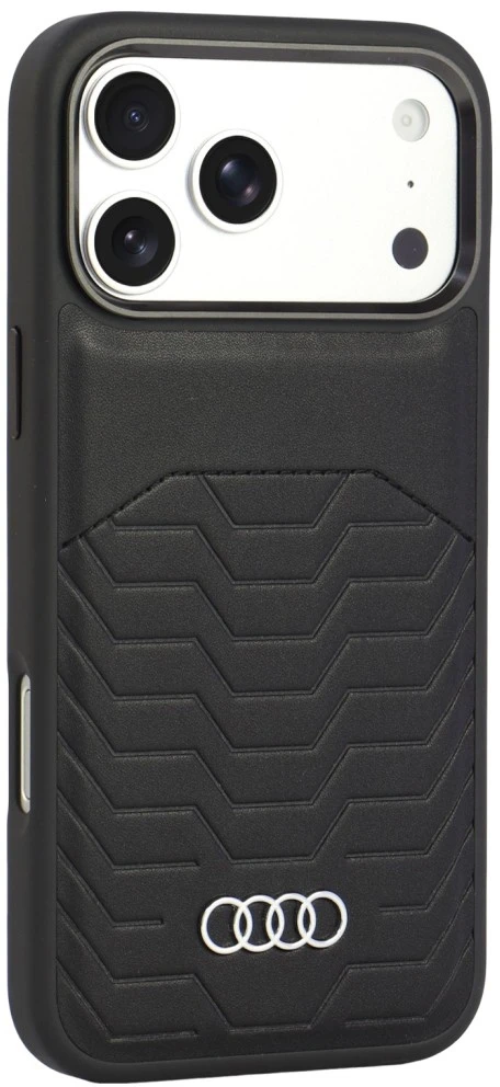 Dėklas Audi GT Synthetic Leather MagSafe do iPhone 18 Pro Max / 17 Pro Max juoda