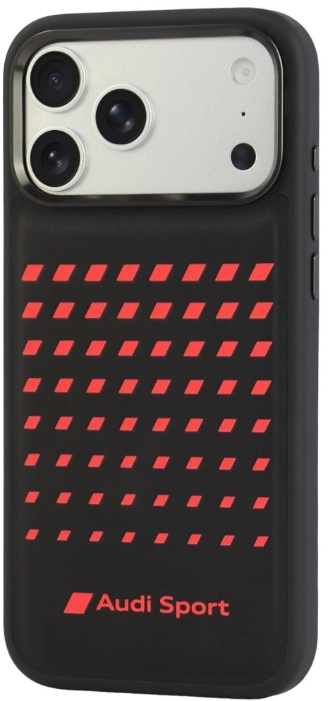 Dėklas Audi Sport Synthetic Leather MagSafe do iPhone 18 Pro Max / 17 Pro Max juoda
