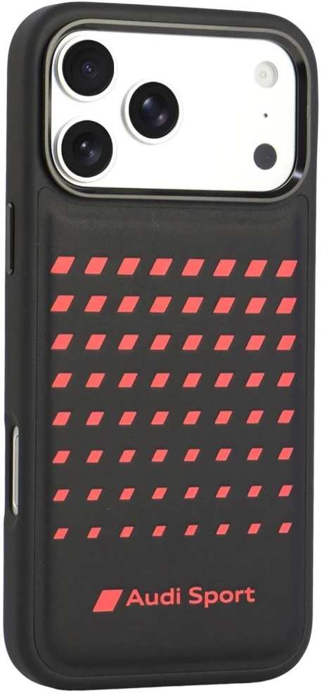 Dėklas Audi Sport Synthetic Leather MagSafe do iPhone 18 Pro Max / 17 Pro Max juoda