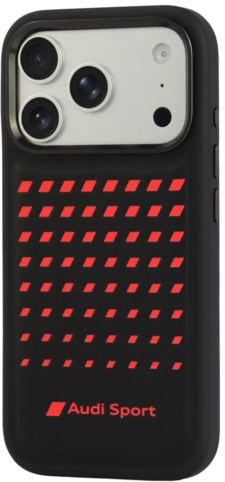 Dėklas Audi Sport Synthetic Leather MagSafe do iPhone 18 Pro / 17 Pro juoda