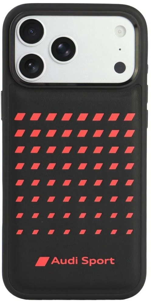 Dėklas Audi Sport Synthetic Leather MagSafe do iPhone 18 Pro Max / 17 Pro Max juoda
