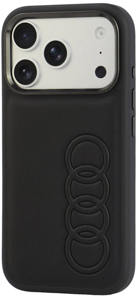Dėklas Audi TT Synthetic Leather MagSafe do iPhone 18 Pro / 17 Pro juoda
