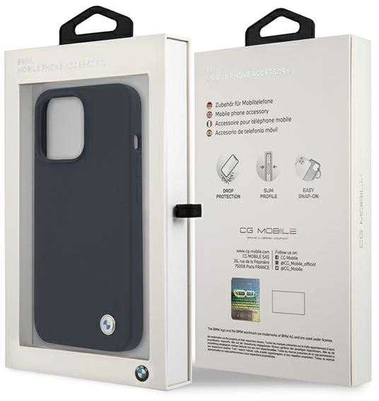 Dėklas BMW Case BMHCP13XSILNA skirtas Apple iPhone 13 Pro Max 6.7", mėlynas