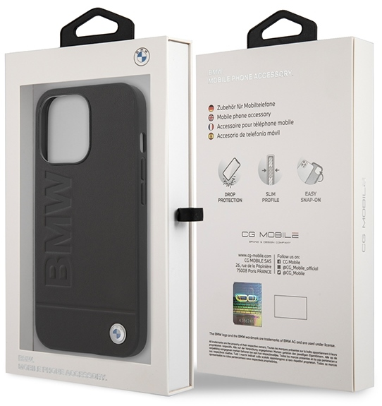 BMW Signature Logo Imprint MagSafe - dėklas skirtas Apple iPhone 14 Pro Juodas