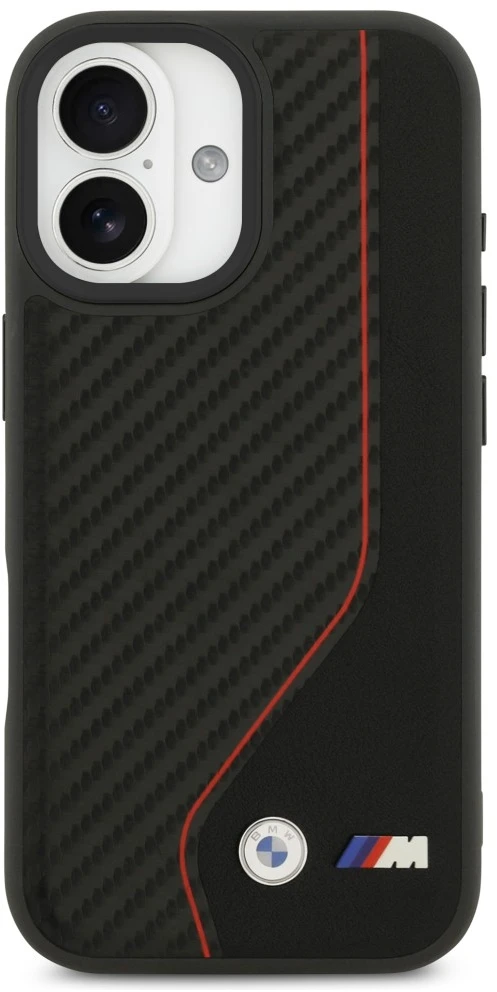 BMW M Carbon Line ir logotipo „MagSafe“ dėklas, skirtas iPhone 17 - Raudona