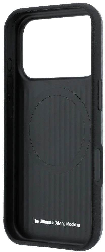 Dėklas BMW M Carbon Metal Logo MagSafe skirtas iPhone 18 Pro pilkas