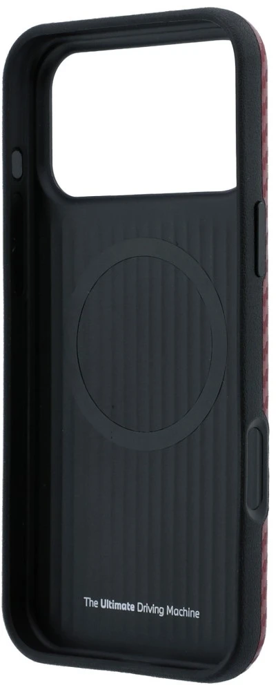 Dėklas BMW M Carbon Printed Ring MagSafe do iPhone 18 Pro Max / 17 Pro Max raudona