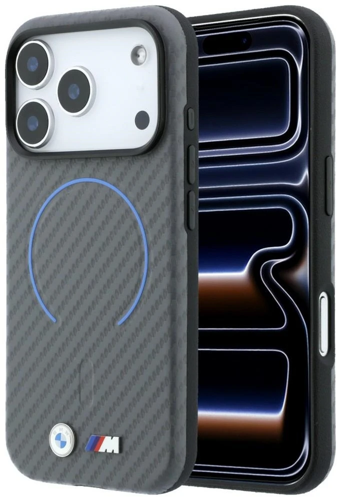 Dėklas BMW M Carbon Printed Ringl MagSafe do iPhone 18 Pro / 17 Pro antracito