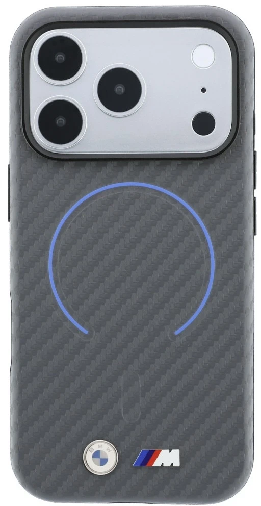 Dėklas BMW M Carbon Printed Ringl MagSafe do iPhone 18 Pro Max / 17 Pro Max antracito