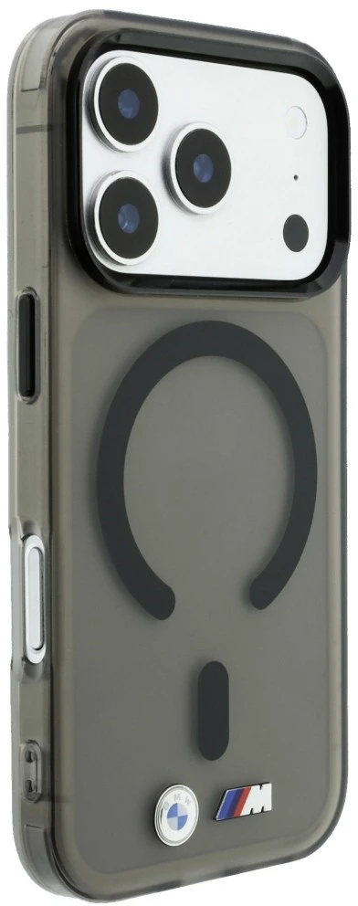 Dėklas BMW M IML Frosted Metal Logo & Trims MagSafe do iPhone 18 Pro / 17 Pro juoda