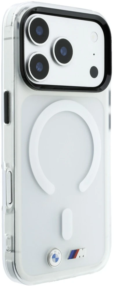 Dėklas BMW M IML Frosted Metal Logo & Trims MagSafe Case for iPhone 18 Pro Max / 17 Pro Max - Transparent