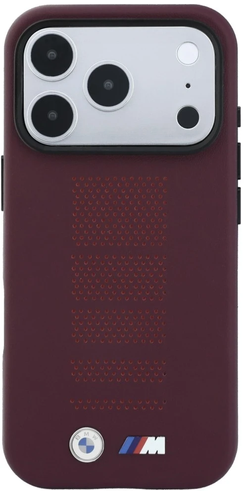 Dėklas BMW M Mėlyna Perfo Metal Logo MagSafe do iPhone 18 Pro / 17 Pro bordinė