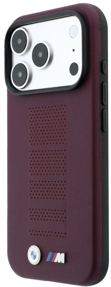 Dėklas BMW M Mėlyna Perfo Metal Logo MagSafe do iPhone 18 Pro Max / 17 Pro Max bordinė