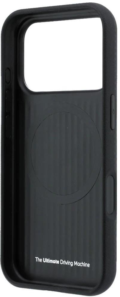 Dėklas BMW M Quadrille Kevlar Anthracite & Tricolor Print Lines MagSafe do iPhone 18 Pro / 17 Pro juoda