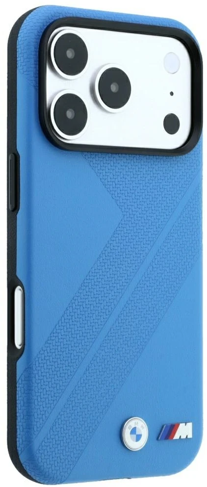 Dėklas BMW M Tire Track Metal Logo MagSafe do iPhone 18 Pro Max / 17 Pro Max mėlyna