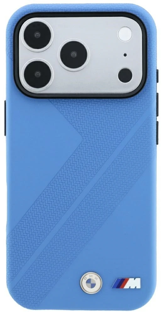 Dėklas BMW M Tire Track Metal Logo MagSafe do iPhone 18 Pro Max / 17 Pro Max mėlyna