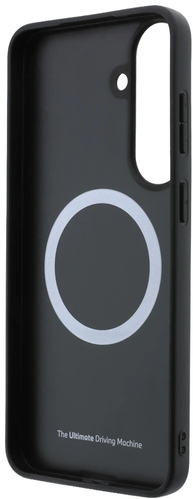 Dėklas BMW M Tricolor Metal Logo MagSafe skirtas Samsung Galaxy S26 FE juodas