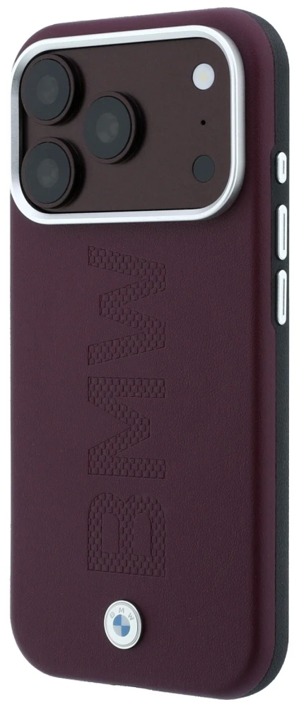 Dėklas BMW Sign Centered Deboss MagSafe Case for iPhone 17 Pro / 18 Pro - Burgundy