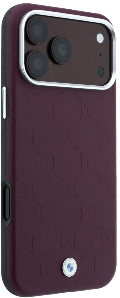 Dėklas BMW Sign Deboss Quilted Metal Logo MagSafe do iPhone 18 Pro Max / 17 Pro Max bordinė