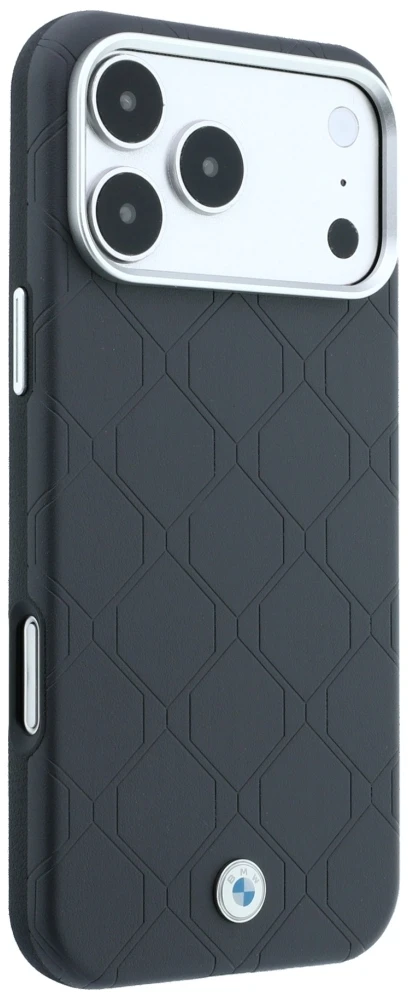 Dėklas BMW Sign Deboss Quilted Metal Logo MagSafe do iPhone 18 Pro Max / 17 Pro Max antracytowy