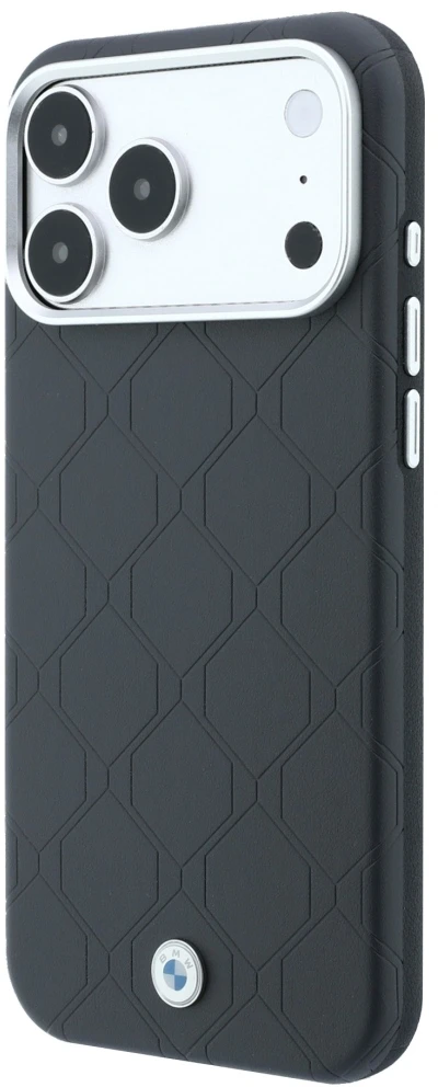 Dėklas BMW Sign Deboss Quilted Metal Logo MagSafe do iPhone 18 Pro Max / 17 Pro Max antracytowy
