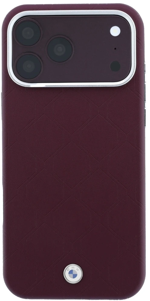 Dėklas BMW Sign Deboss Quilted Metal Logo MagSafe do iPhone 18 Pro Max / 17 Pro Max bordinė