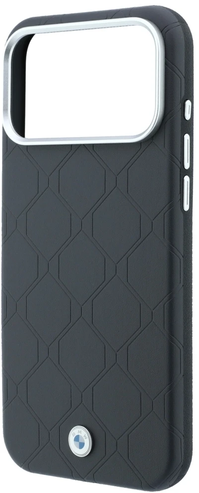 Dėklas BMW Sign Deboss Quilted Metal Logo MagSafe do iPhone 18 Pro Max / 17 Pro Max antracytowy