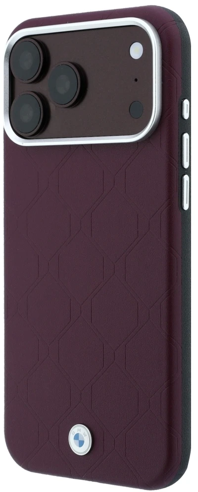 Dėklas BMW Sign Deboss Quilted Metal Logo MagSafe do iPhone 18 Pro Max / 17 Pro Max bordinė