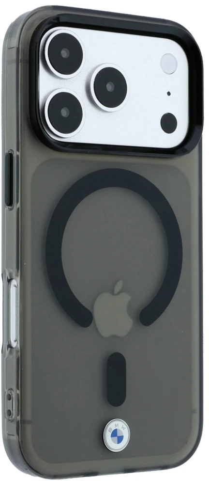 Dėklas BMW Sign Frosted IML & Metal Logo MagSafe Case, skirta iPhone 17 Pro / 18 Pro – Juoda