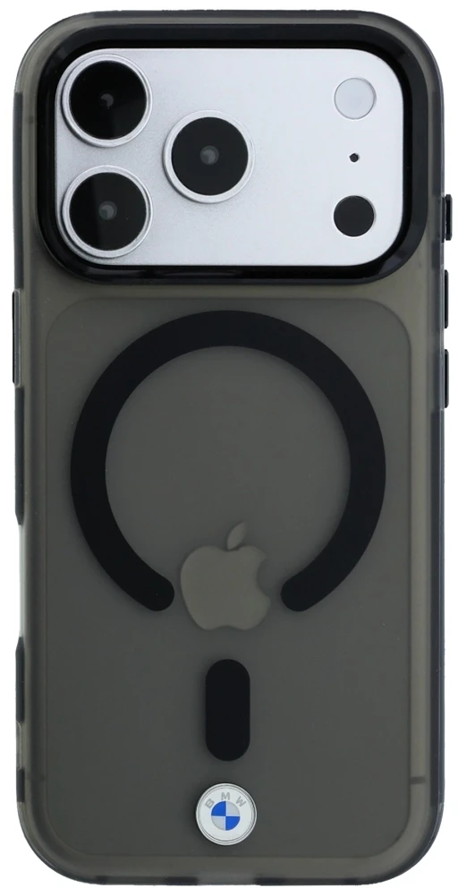 Dėklas BMW Sign Frosted IML & Metal Logo MagSafe Case, skirta iPhone 17 Pro / 18 Pro – Juoda
