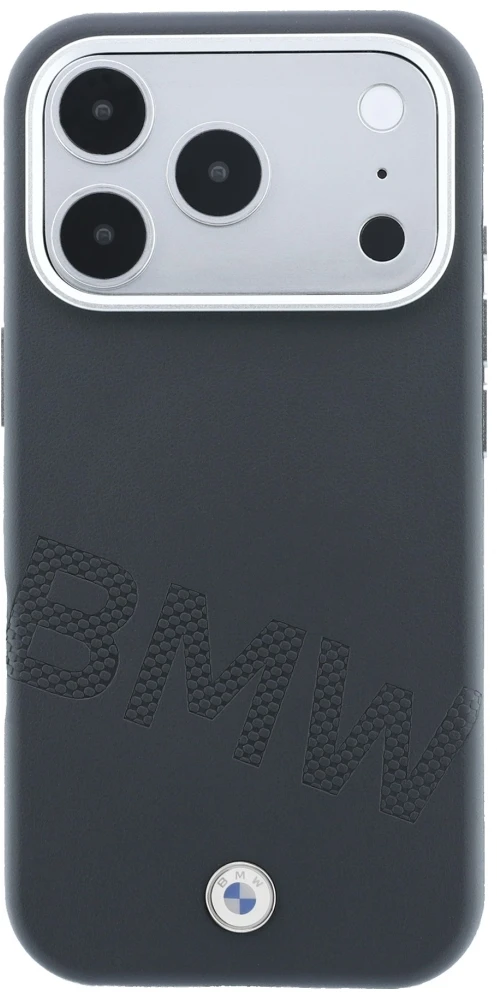 Dėklas BMW Sign Inclined Deboss Letters MagSafe Case for iPhone 17 Pro Max / 18 Pro Max - Gray