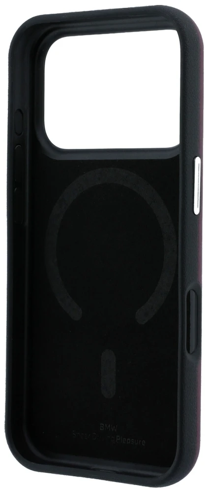 Dėklas BMW Sign Inclined Deboss Letters MagSafe case for iPhone 17 Pro Max / 18 Pro Max - burgundy
