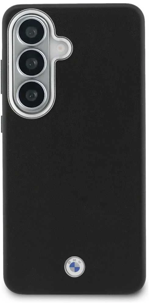 BMW Signature PU Leather Metal Logo Magnetic dėklas skirtas Samsung Galaxy S26 juodos spalvos