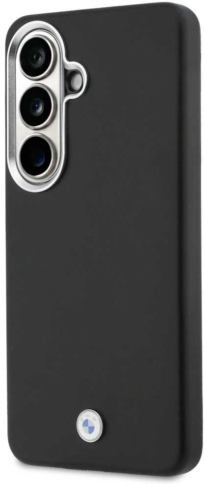 BMW Signature PU Leather Metal Logo Magnetic dėklas skirtas Samsung Galaxy S26+ juodos spalvos