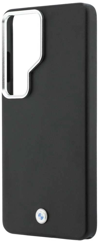 BMW Signature PU Leather Metal Logo Magnetic dėklas skirtas Samsung Galaxy S26 Ultra juodos spalvos