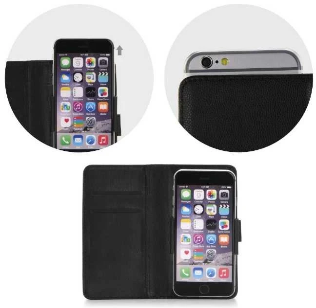 Book universalus 4,3" - 4,8" dėklas telefonui juodos spalvos