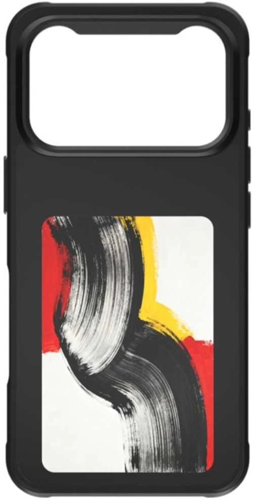 „4smarts E-Ink“ dėklas su NFC Qi2 ekranu, skirtas „iPhone 17 Pro“, juodas