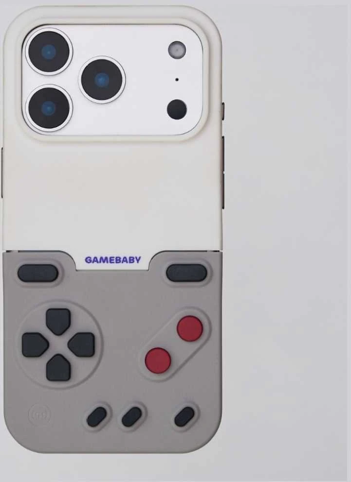 GAMEBABY dėklas su valdikliu, skirtas iPhone 17 Pro, pilkas
