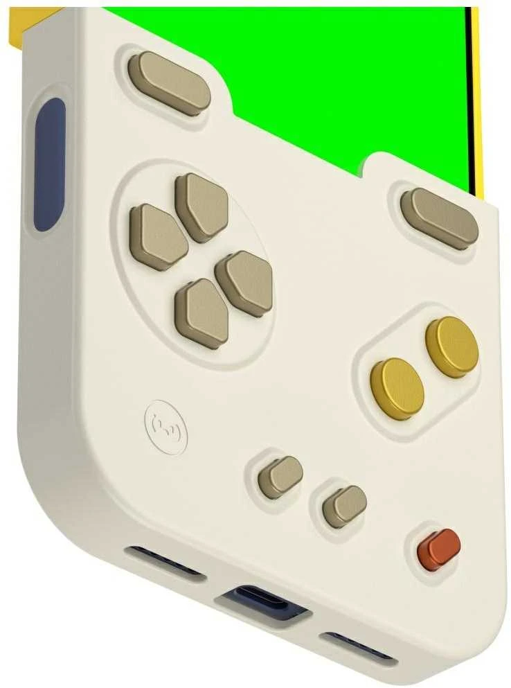 GAMEBABY dėklas su valdikliu, skirtas iPhone 17 Pro, geltonas