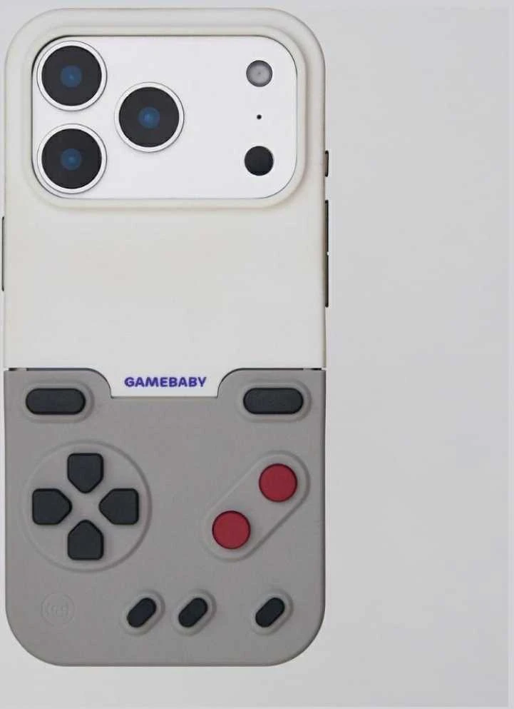 GAMEBABY dėklas su valdikliu, skirtas „iPhone 17 Pro Max“, pilkas