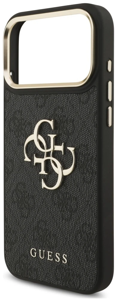 Dėklas Guess 4G Big 4G Classic Logo Big Strap Metal Mygtukai do iPhone 18 Pro / 17 Pro juoda
