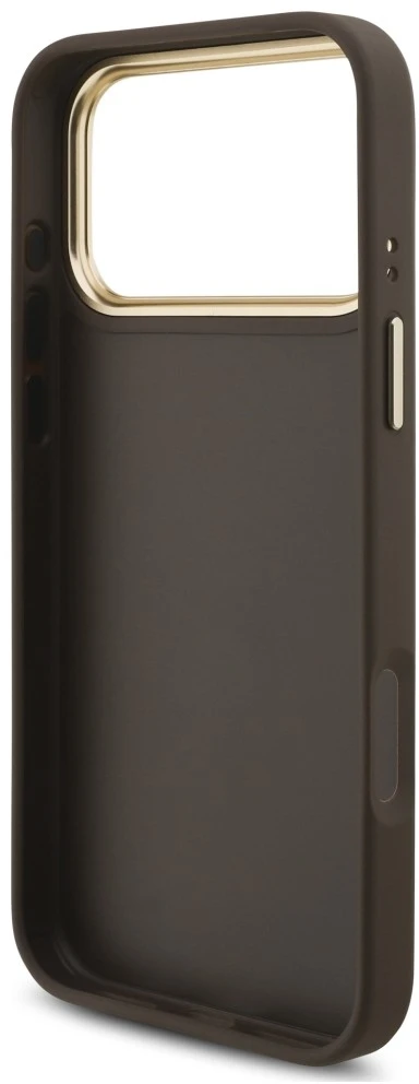 Dėklas Guess 4G Big 4G Classic Logo Big Strap Metal Mygtukai do iPhone 18 Pro Max / 17 Pro Max ruda
