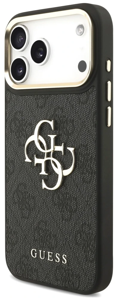 Dėklas Guess 4G Big 4G Classic Logo Big Strap Metal Mygtukai do iPhone 18 Pro / 17 Pro juoda