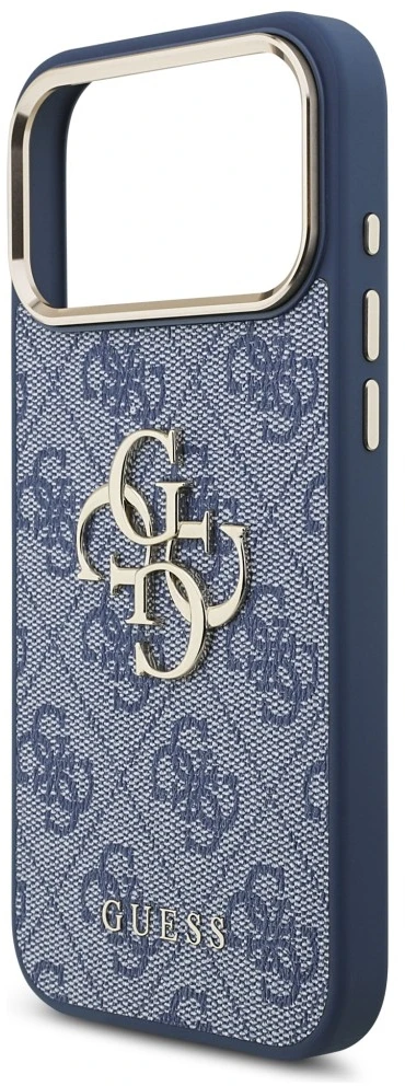 Dėklas Guess 4G Big 4G Classic Logo do iPhone 18 Pro Max / 17 Pro Max mėlyna auksinė