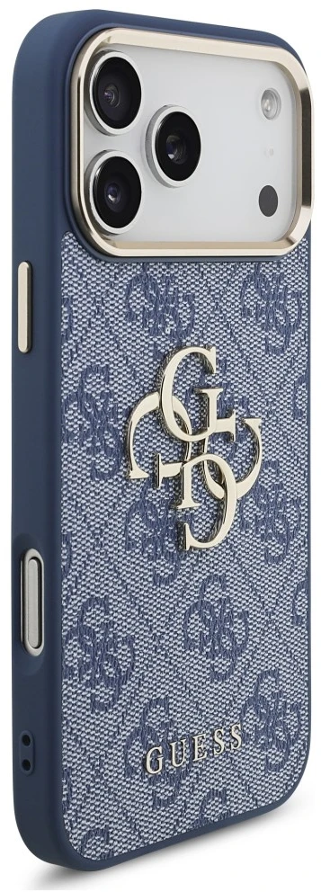 Dėklas Guess 4G Big 4G Classic Logo do iPhone 18 Pro Max / 17 Pro Max mėlyna auksinė