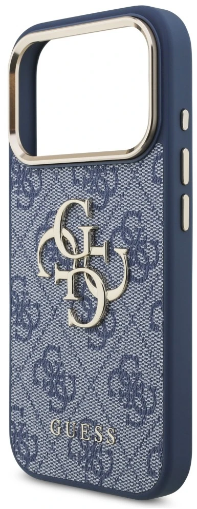 Dėklas Guess 4G Big 4G Classic Logo do iPhone 18 Pro / 17 Pro mėlyna auksinė