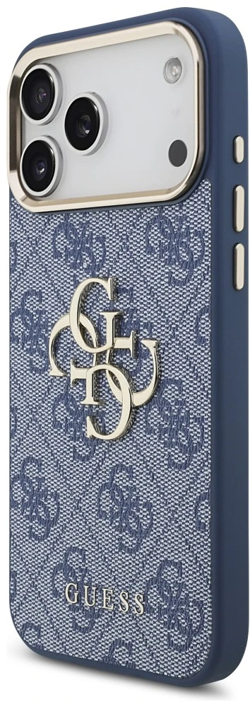 Dėklas Guess 4G Big 4G Classic Logo do iPhone 18 Pro Max / 17 Pro Max mėlyna auksinė