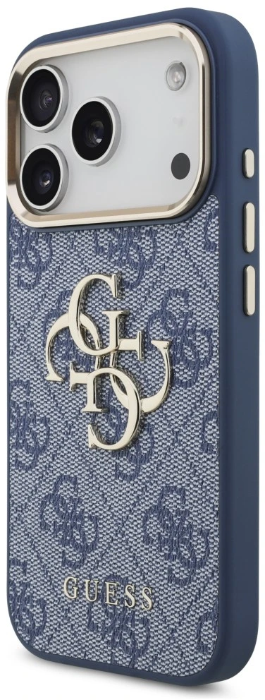 Dėklas Guess 4G Big 4G Classic Logo do iPhone 18 Pro / 17 Pro mėlyna auksinė