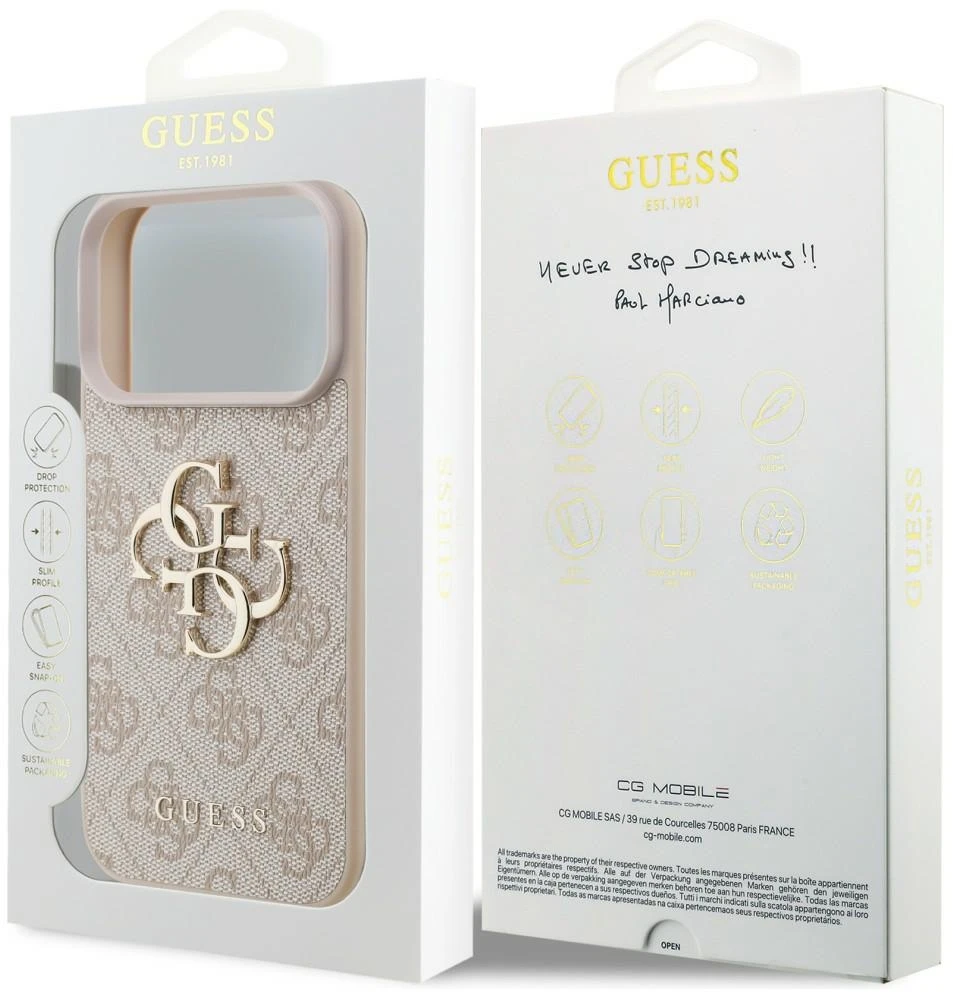 Dėklas Guess 4G Big Logo do iPhone 18 Pro / 17 Pro rožinė