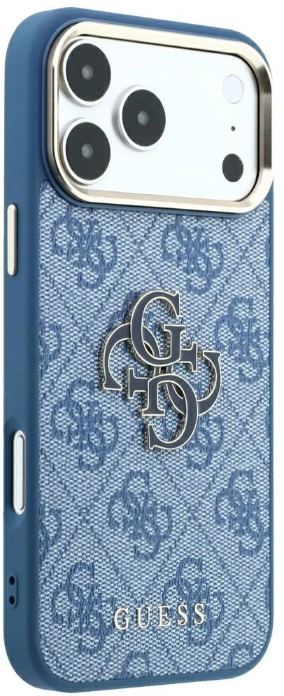 Dėklas Guess 4G & Big Resin Logo do iPhone 18 Pro / 17 Pro Šviesiai mėlynas